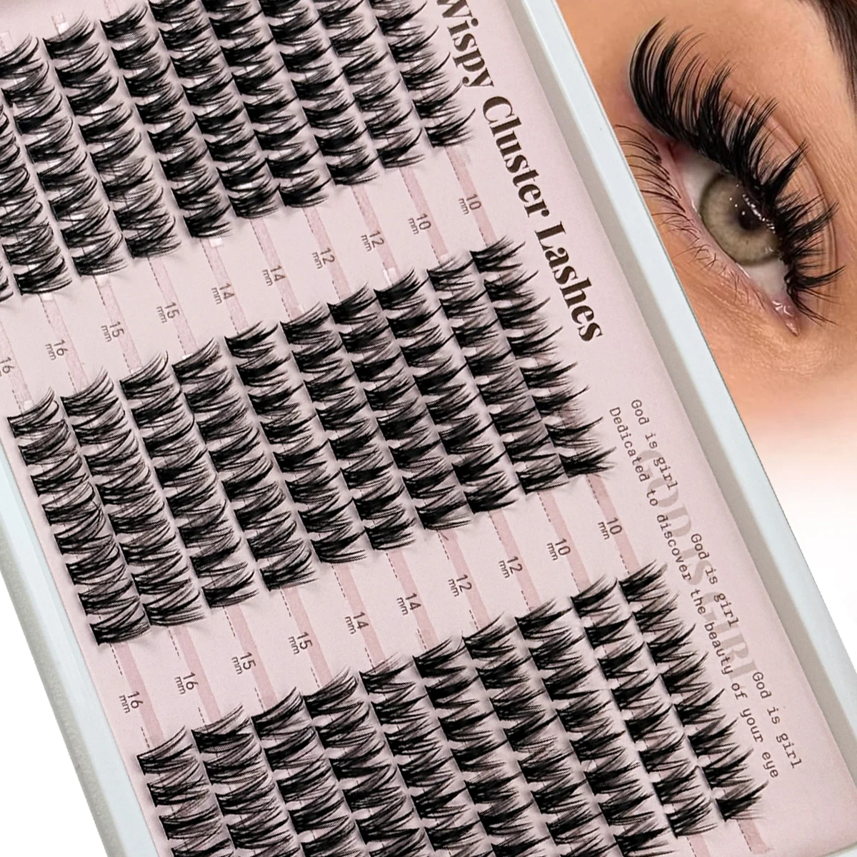 30 Reihen 240 Stück Wimpernbüschel, Volumen-Wimpernbüschel mit Spikes, Wimpernverlängerung, Wispy Spiky Einzelwimpern, DIY-Wimpernverlängerung – Detail 8