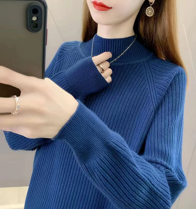 

Thiened вязаный свитер женский с полувысоким воротником осень-зима Sle Base irt внутренняя одежда Top Fem Faion Commute Pure ...