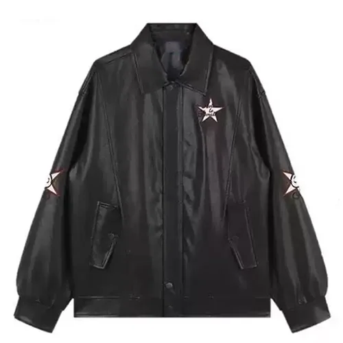 여성용 블랙 고딕 가죽 재킷, 머스탱 코트, 하라주쿠 빈티지 긴팔, 이모 오토바이 재킷, 겉옷, 2000 년대 의류 2024 