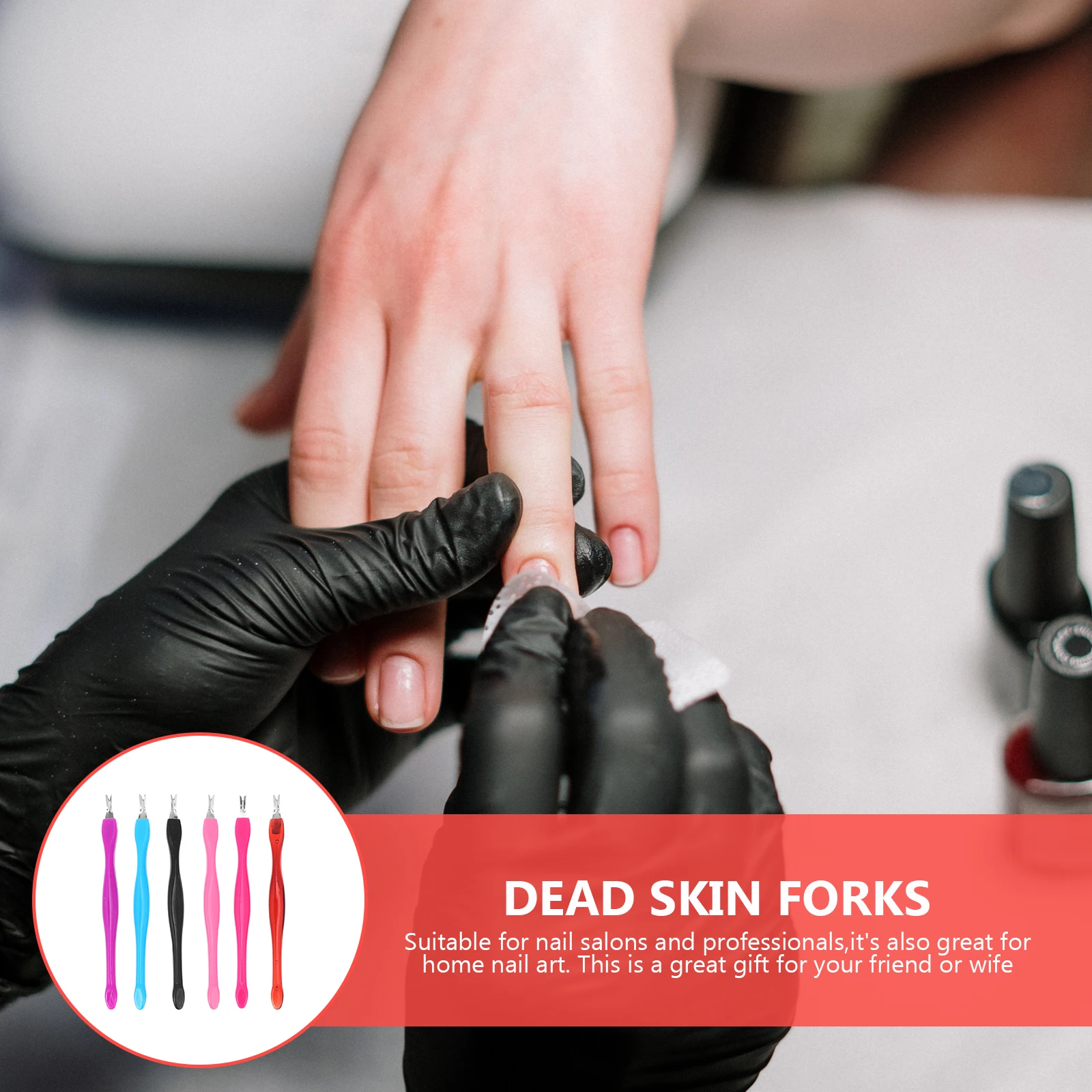 

30pcs Dead Skin Removal Fork Manicure Tool Set Anti-Slip Handle Lightweight Cuticle Remover For Nail Art Pedicure Home Use