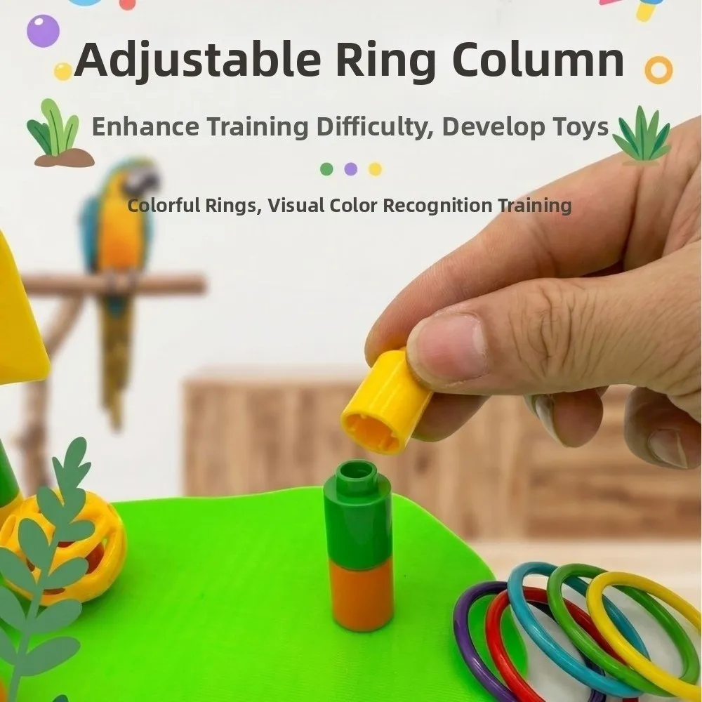 Interactive Adjustable Hoop Bird Training Multi-Piece Set Colorful Ring Bird Puzzle Detachable Funny Parrot For Parrot
