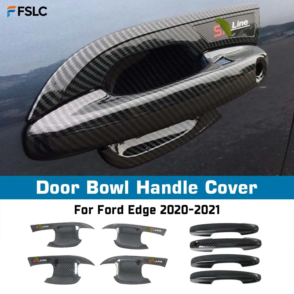 

⭐Genuine⭐ Car Decoration Door Bowl Handle Cover For Ford Edge 2020-2021 Cars Accessories Carbon Fiber Exterior Styling