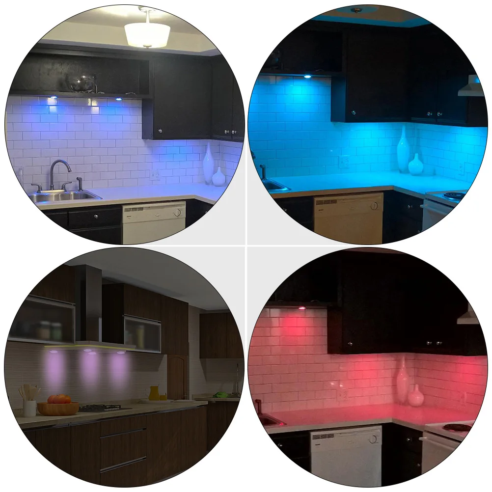 

6 LED Night Lights RGB 0.8W Rechargeable Closet Lamp White Gold Edge Wardrobe Light Remote Control Bedroom Balcony Stairs