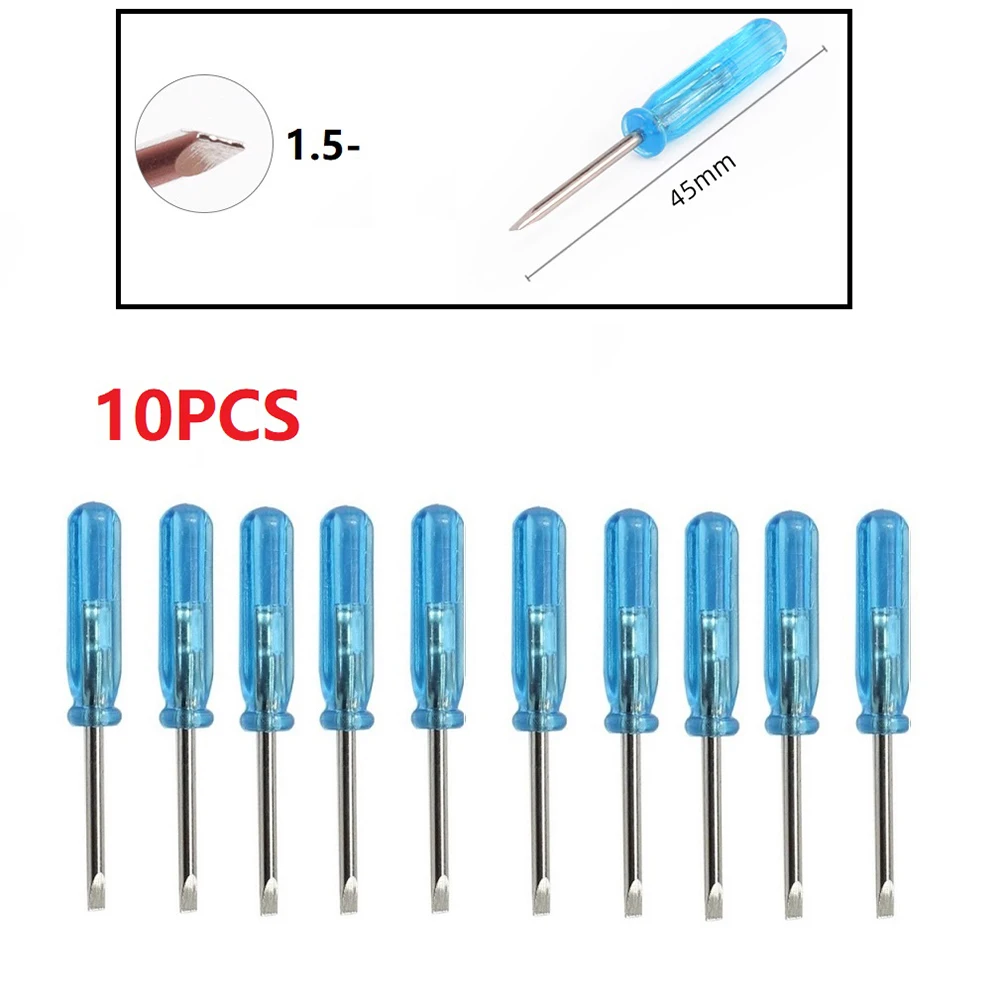 10pcs 1.5mm-3.0mm Mini Magnetic Screwdriver Slotted Cross Head Screwdriver Bits Set For X-box 360 Mobile Phone Repair