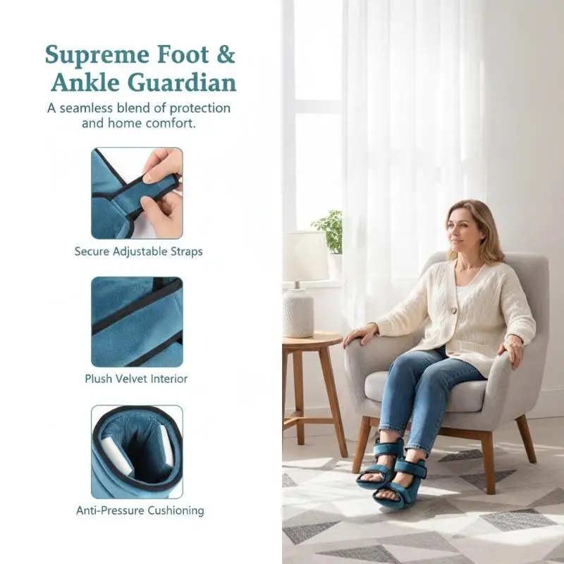 Druckentlastender Fersenprotektor Kissen gegen Wundliegen Weiche Verstellbare Hautfreundliche Fußstütze für Postoperative Patientenpflege – Detail 16