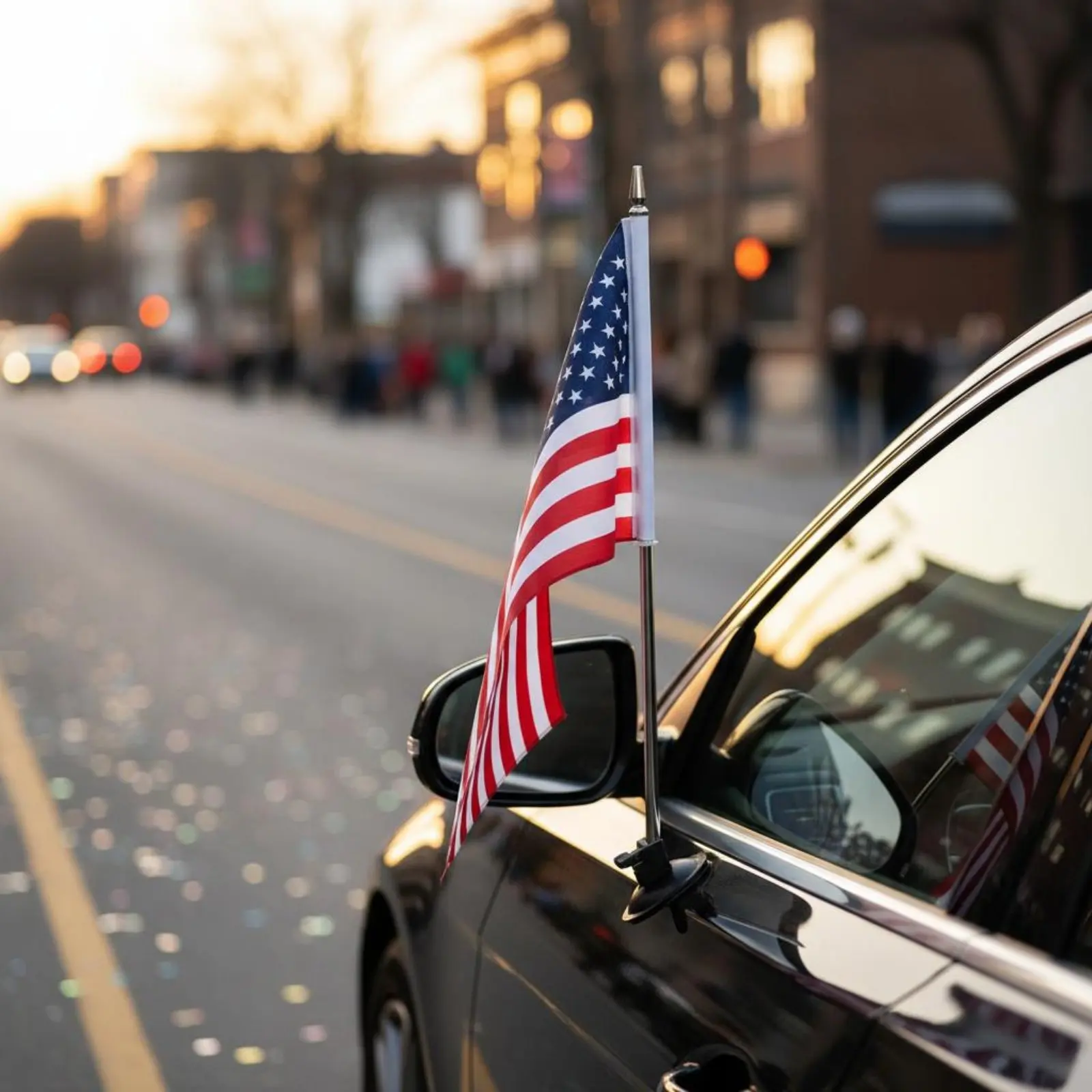 Suction Vacuum Base Car Flag Mount Adjustable Angle Vehicle Flag Pole Kit Easy Installation Weather Resistant for Veterans