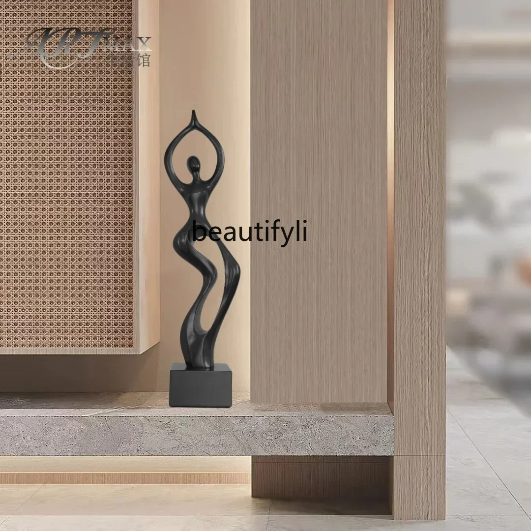

YH Entrance decorations, ornaments, minimalist art, modern figure sculpture display cabinet, light luxury