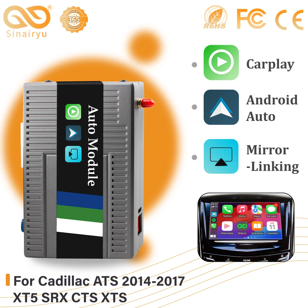 Wireless CarPlay for Cadillac ATS 2014-2017 XT5 SRX CTS XTS 8