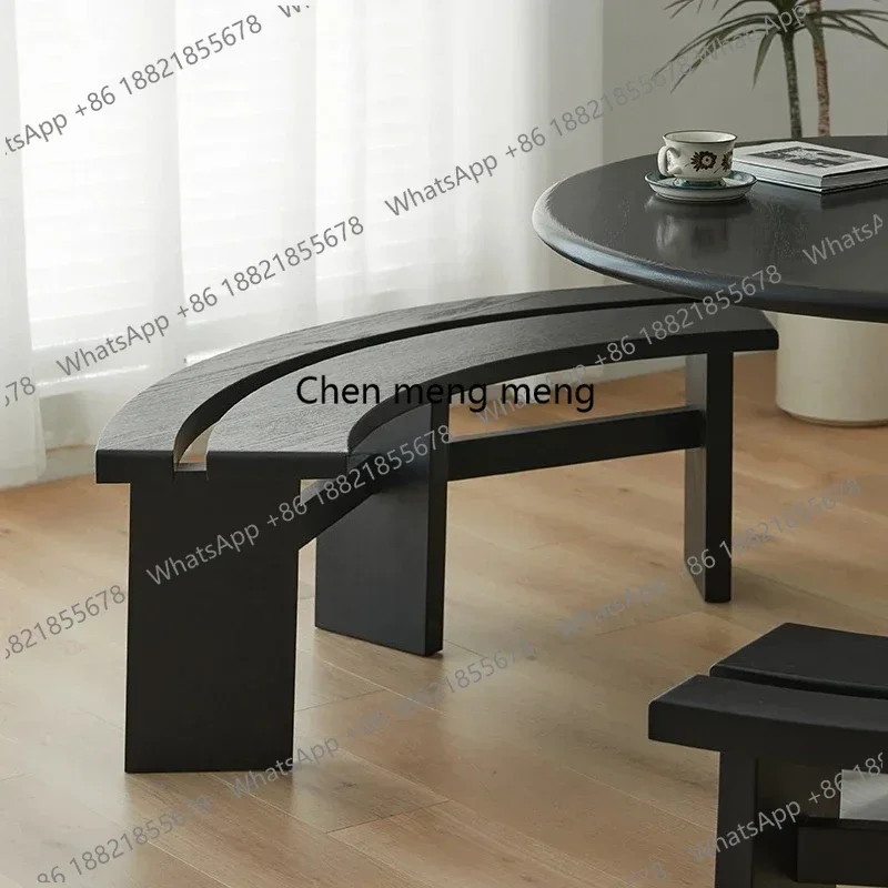 TTT Hot sales Solid Wood Bench Curved Strip Vintage Nordic Sakura Oak Bench