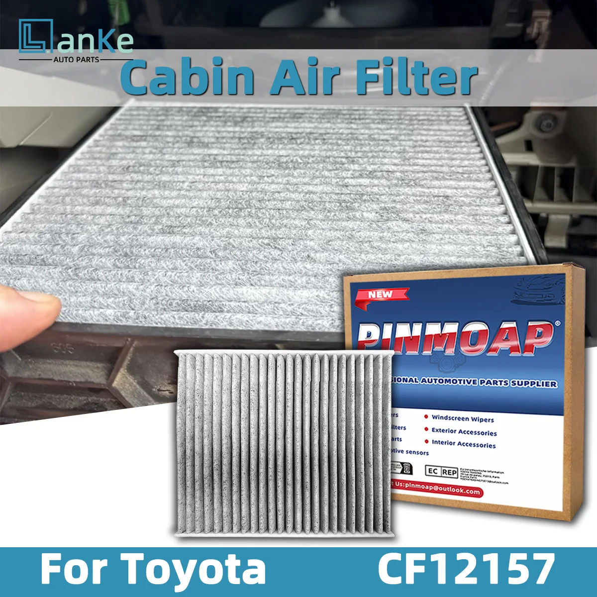 Lanke Autoteile Luftfilter Passend für Toyota Camry Corolla Avalon 87139-0e040 CF12157 WP10322 Auto-Filterkartusche – Detail 1
