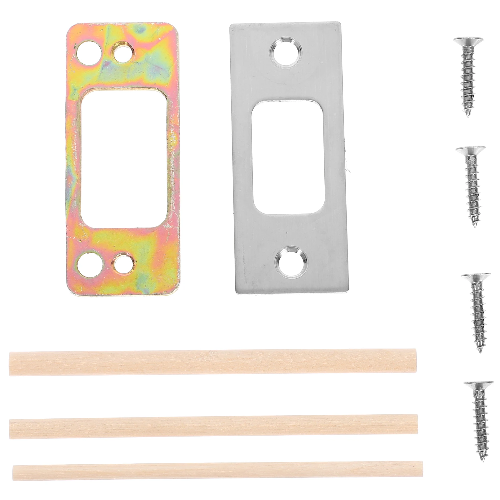 

1 set Door Bolt Double Steel Plate B2 Buckle for Smooth Insertion Various Locks Metal Plates Reinforcement Strike Plates Door