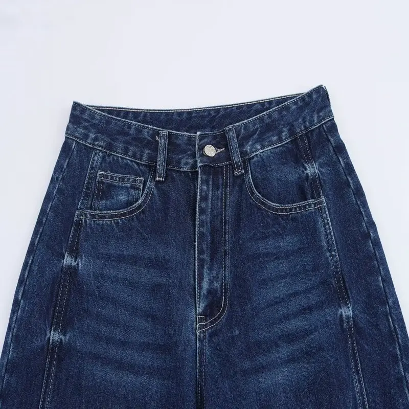 Losse Casual Denim Jeans Dames Mid-Taille Ballon Sle Nieuwe Herfst 2024 Faion Dames Premium Quali Lange Broek