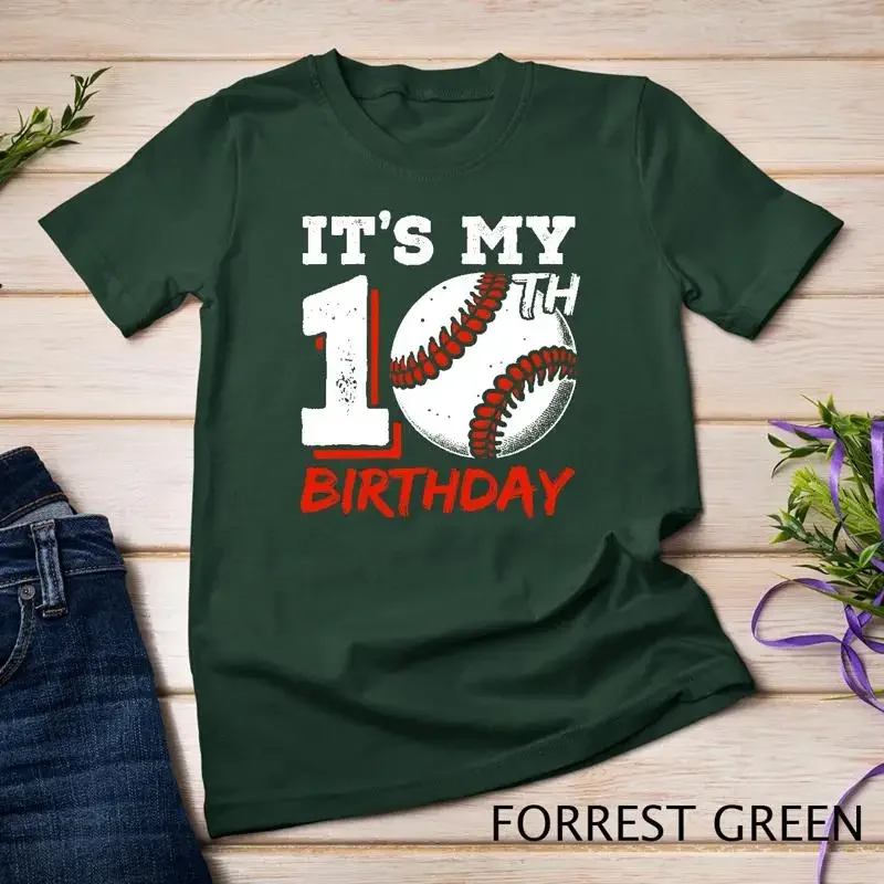 It s My 10th Birthday Baseball Player 10 Years Old Boys Bday Unisex T shirt