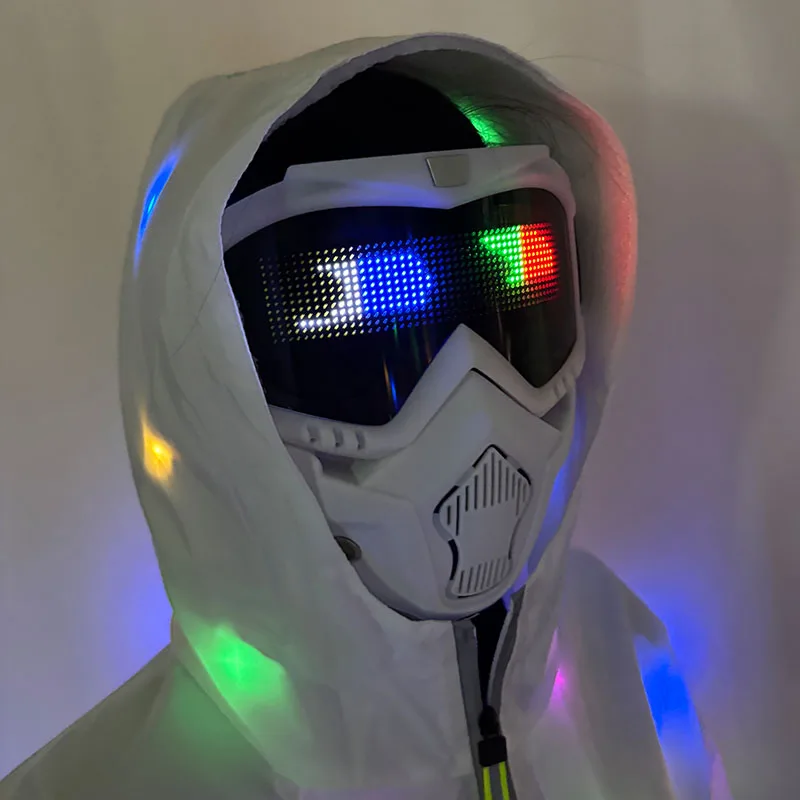 Cool Luminous Mask Men Women DIY LED Programmable Mask Decor USB Charging Light up Cosplay Mask Carnival Festival Supplies