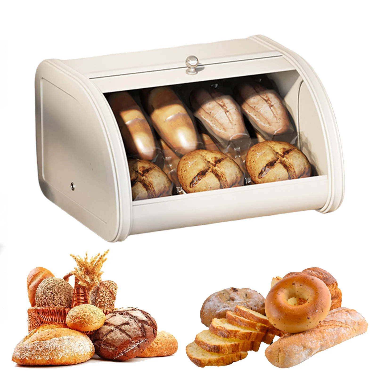 

Контейнер для хранения хлеба большой емкости, коробка для хлеба из нержавеющей стали, органайзер для кухонных столешниц