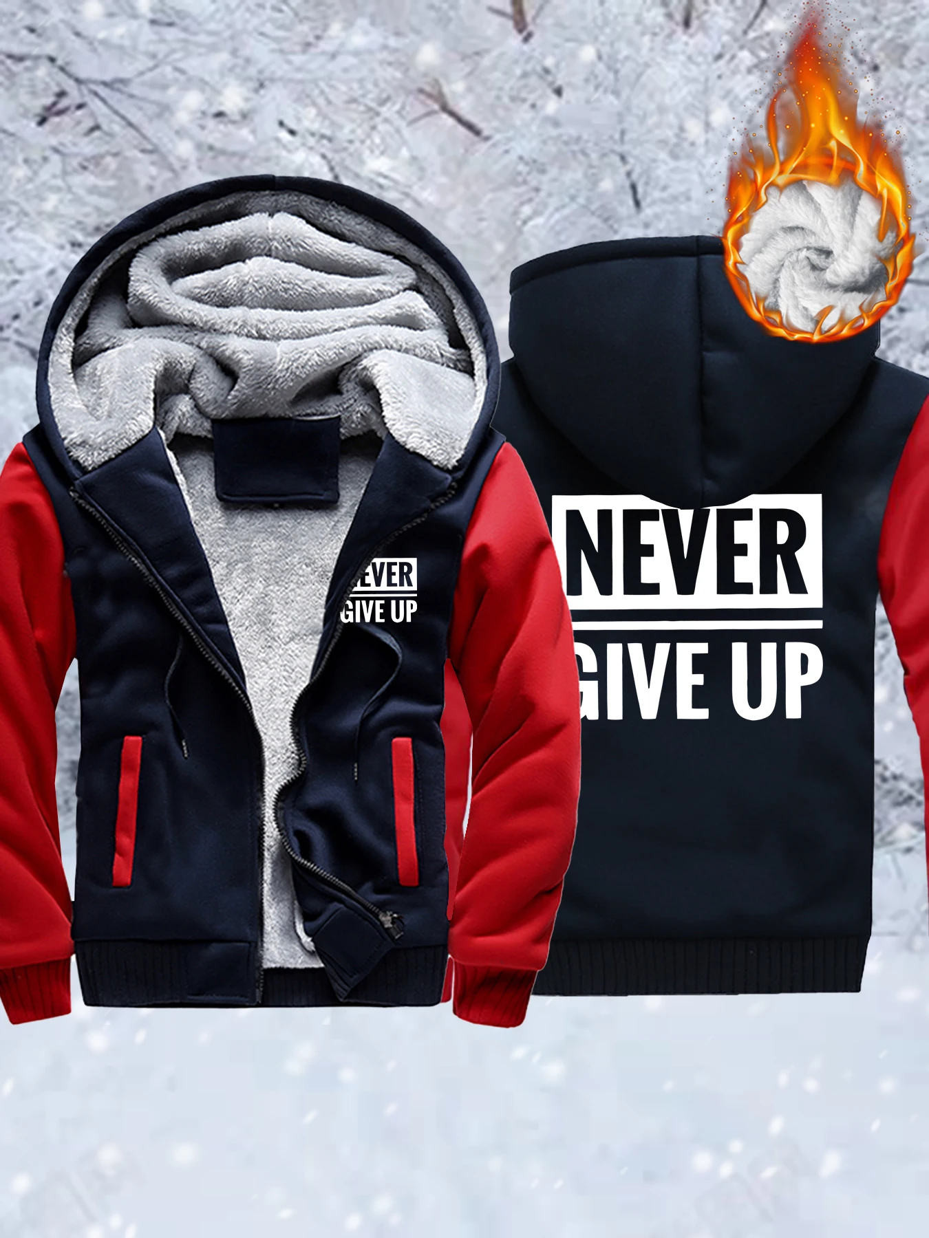 أبدا ترك نمط الرجال رشاقته معاطف كبيرة الحجم سترات كاجوال الصوف مريحة سستة هوديس الشتاء أزياء الشارع الشهير #3