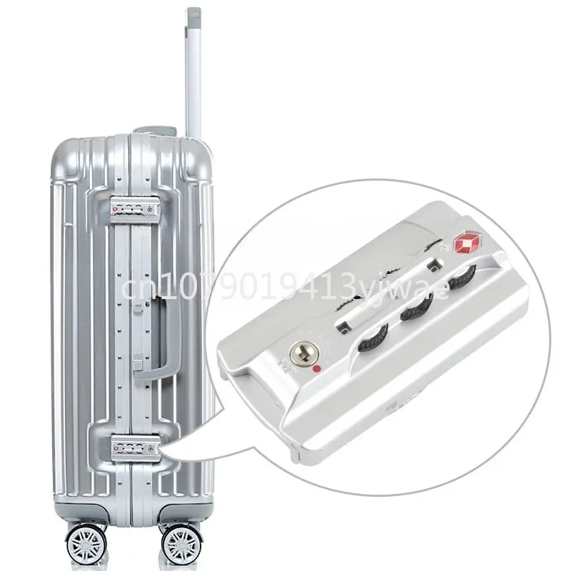 TSA007 Luggage Suitcase Aluminum Frame Combination Lock Pull Rod Travel Suitcase High-quality Snap-on Lock