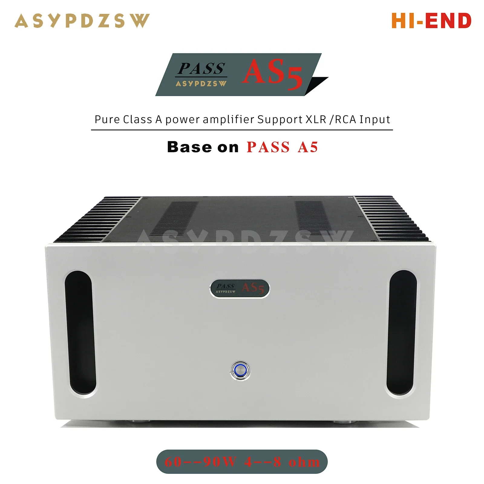 

HI-END AS5 PASS A5 Pure Class A power amplifier Support XLR /RCA Input 60--90W 4--8 ohm