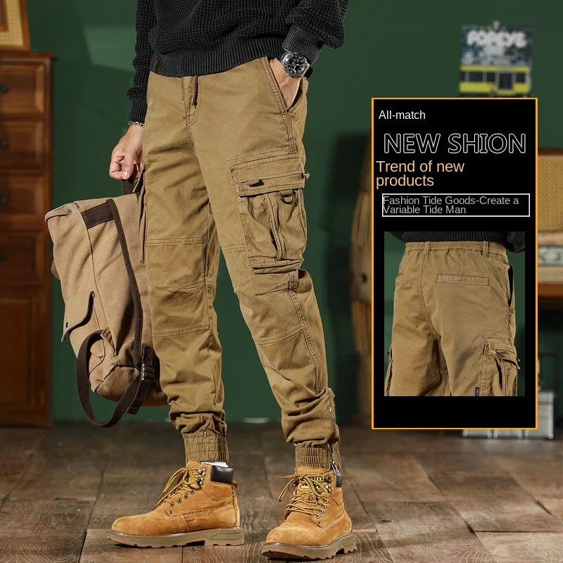 

Autumn Winter Camouflage Cargo Pants Men's Slim Fit Jogger Multi-pocket Durable Hiking Climbing Sports Outdoor Long Pants