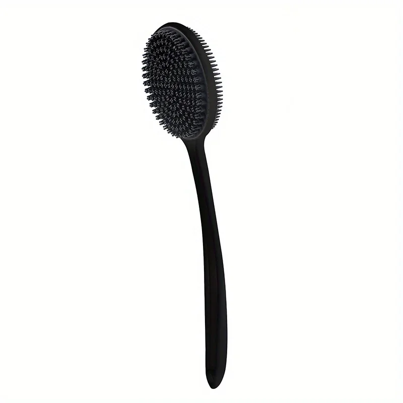 Long Handle Back Scrubber Double-Sided Silicone with Bristles Exfoliating Cleaning Body Shower Men Women Bathroom Accessories