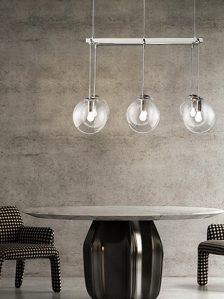 

European Modern Glass Bubbles Pendant Chandeliers Home Ceiling Decor Black Brass Hanging Lamp for Dining Room Cottage Lustre