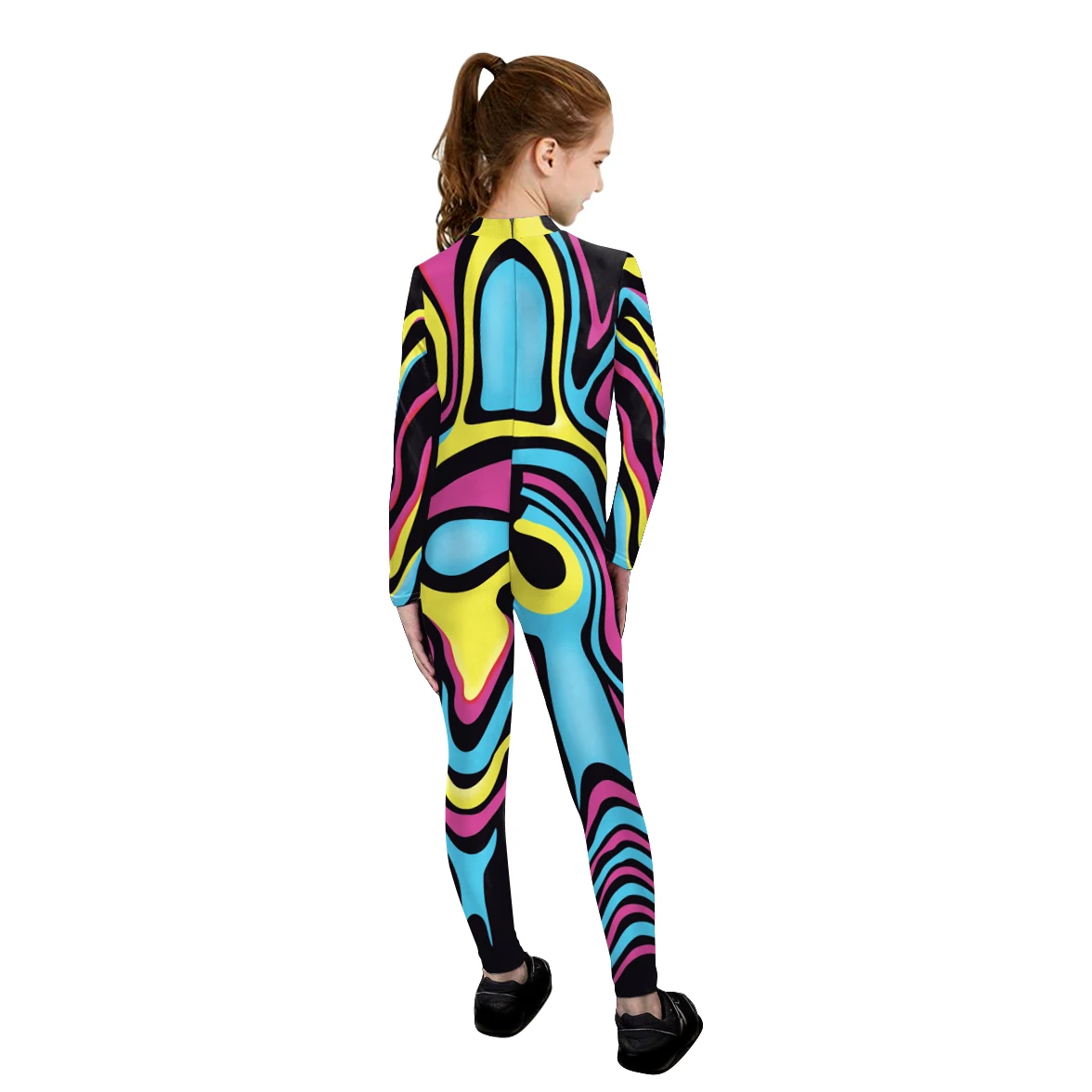 Costume Cosplay per bambini Texture multicolore tuta stampata in 3D ragazzi ragazze Zentai Suit Purim Halloween Party abbigliamento per bambini regali