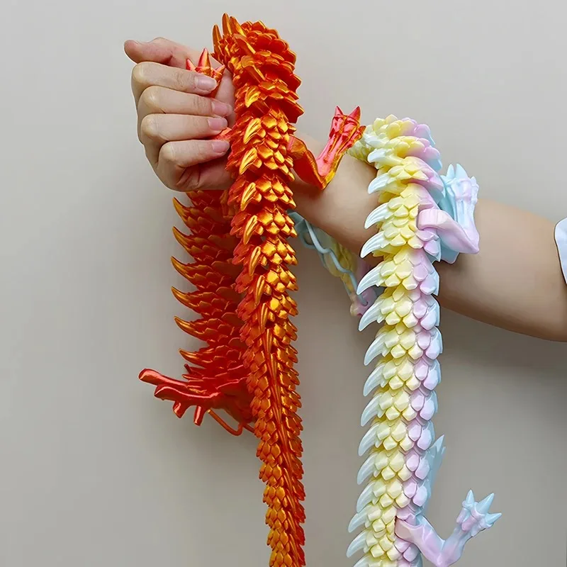 2026 88CM 3D Printed Gem Dragon Crystal Fidget Toy Rotatable Articulated Dragon Gift for Kids with ADHD Perfect for Birthdays Gi
