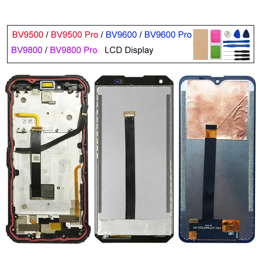 LCD Display and Touch Screen Digitizer Assembly for Blackview BV9500, BV9600, BV9800 Pro,Phone Screen Repair Parts