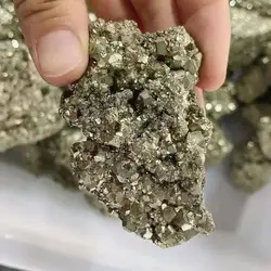 Wholesale Natural High Quality Pyrite Crystal Cluster Irregular Stone Rock Mineral Sample Energy Home Decoration Raw Mineral