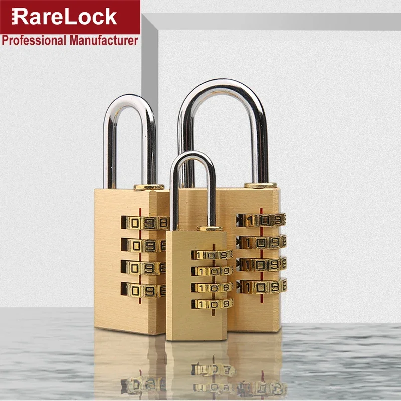 Mini Brass Combination Padlock Copper Padlock Password Lock for Warehouse Cabinet Bags Gym Locker Rarelock MMS83 H