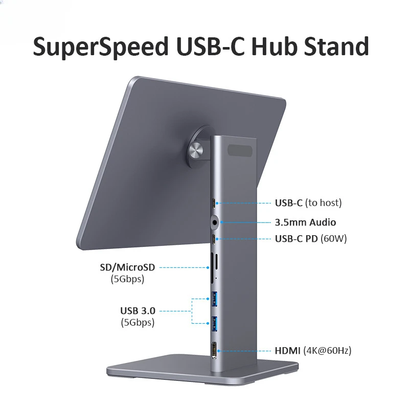 Soporte de Metal resistente para tableta con HDMI y Hub USB, soporte ajustable para IPad Pro de 11 y 12,9 pulgadas, colorido IPC10H