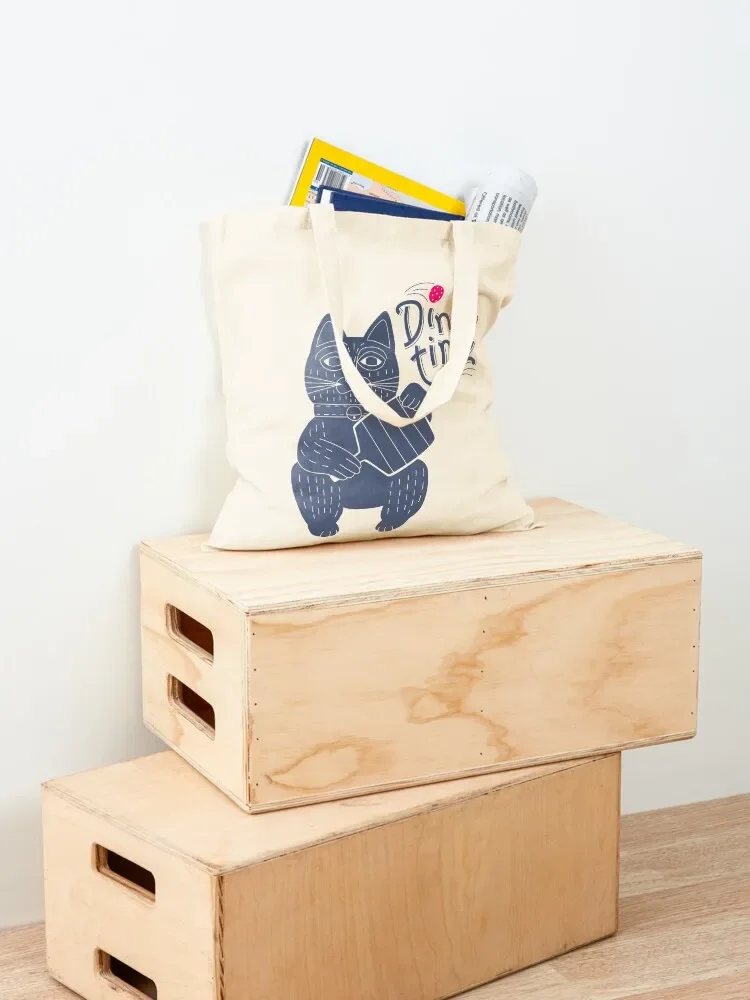 “Purr-fect Match: Whimsical Cat Playing Pickleball” - indigo Tote Bag Custom bag Shopper bag female