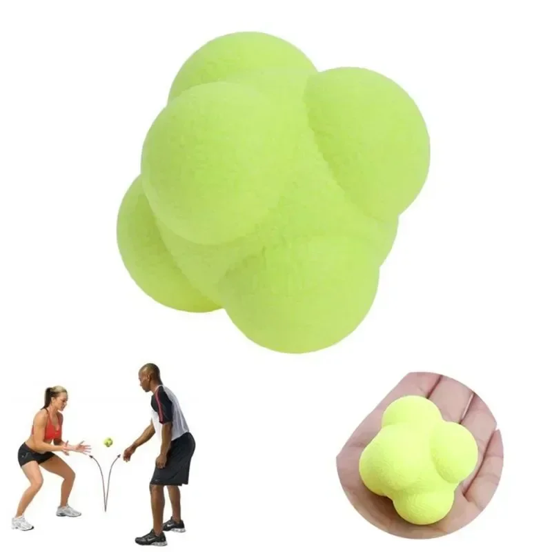 Bola de reacción Hexagonal de silicona para ejercicio, pelota de reacción de 5,5 cm, agilidad, coordinación, reflejo, deportes, Fitness,