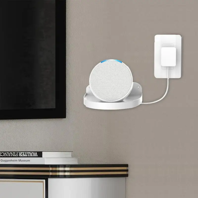 EchoDot-soporte de pared para altavoz Amazon echotop, Base de escritorio antiarañazos, ahorro de espacio con soporte de gestión de cables