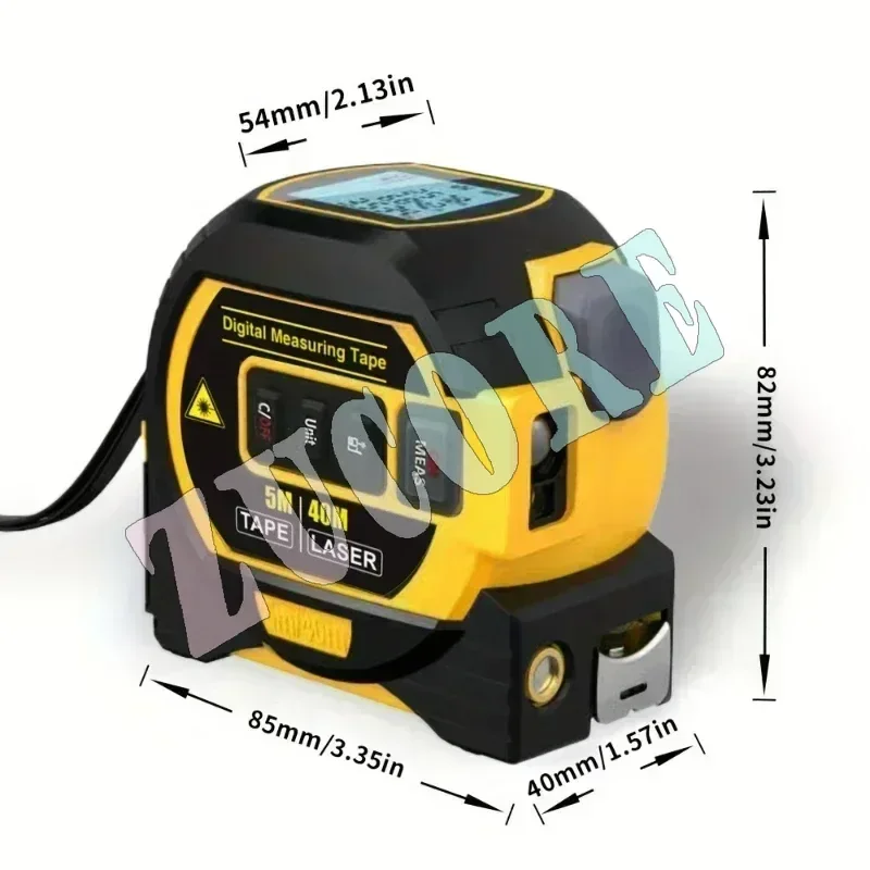 40 متر/60 متر شريط قياس الليزر 3 في 1 شريط قياس رقمي عالي الدقة ليزر Rangefinder الصلب 5 متر شريط القياس مع الخلفية