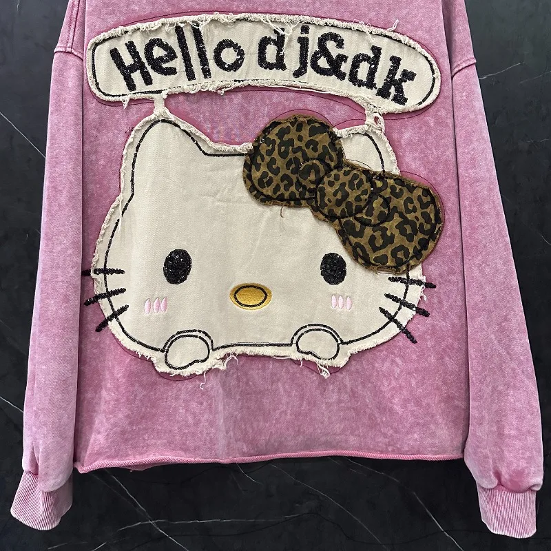 2025 Autumn New Sweet Age-Reducing Cartoon Round Neck Top Sweatshirts Women's Loose Casual Versatile Top Hoodies Clothes Ladies