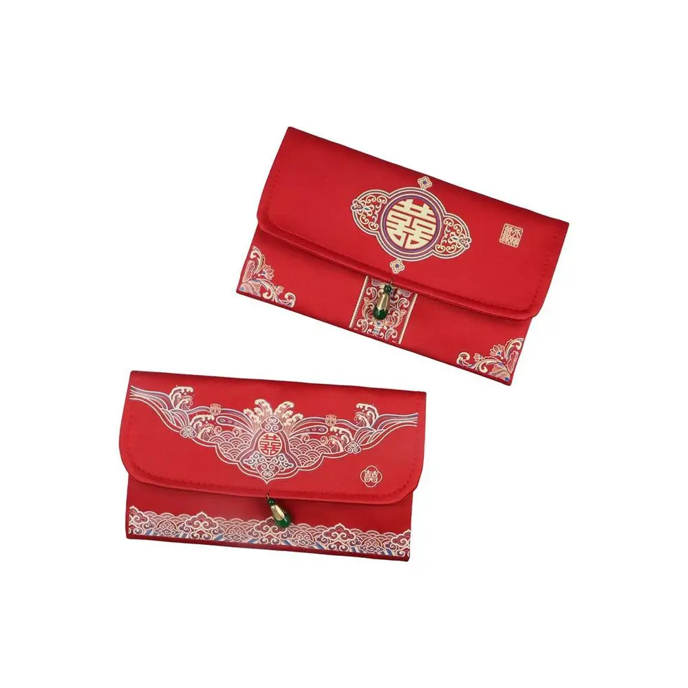 Multiple Patterns 2024 Money Pocket Tassel Design Best Wishes Brocade Red Envelope Embroidery New Year's Blessing Bag