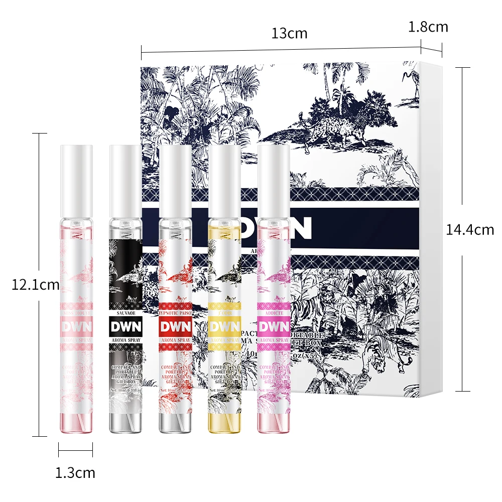 بخاخ عطر عتيق 5 قطع سعة 10 مل مع رائحة زهور رقيقة، معطر هواء محمول للمنزل/السيارة ومزيل الروائح الكريهة. أنا