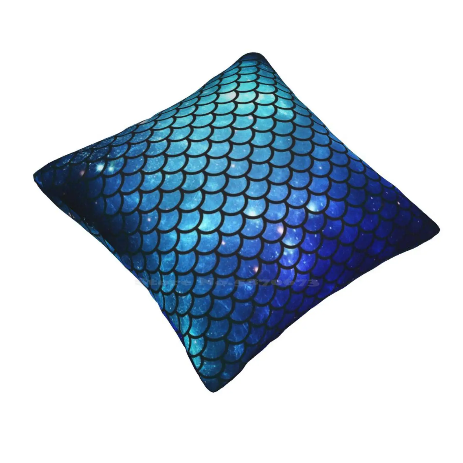 Mermaid Tail Pillowslip Pillowcase Mermaid Tail Pattern Scails Scales Fin Ocean Galaxy Stars Space Blue Black Purple Pretty The