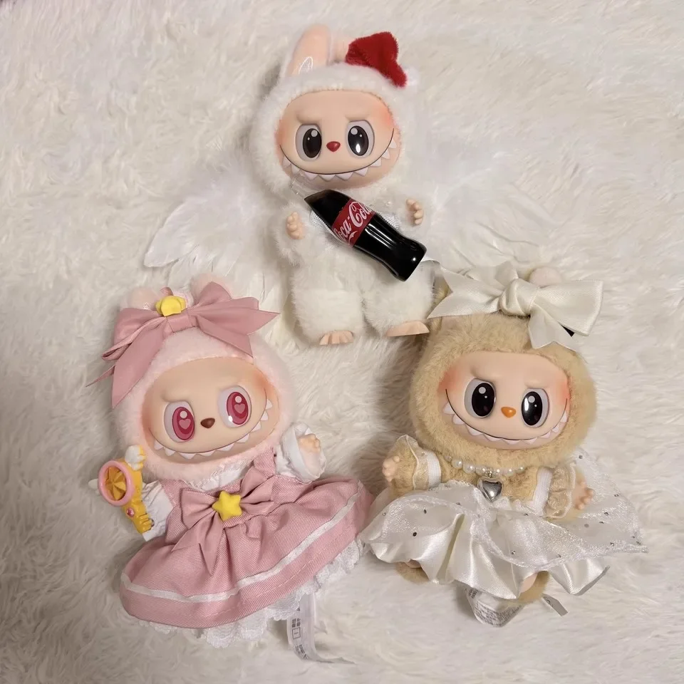 라부부 17cm 의상 액세서리 몬스터 의류 어린이 선물 핑크 사쿠라 세트 드레스와 헤어핀