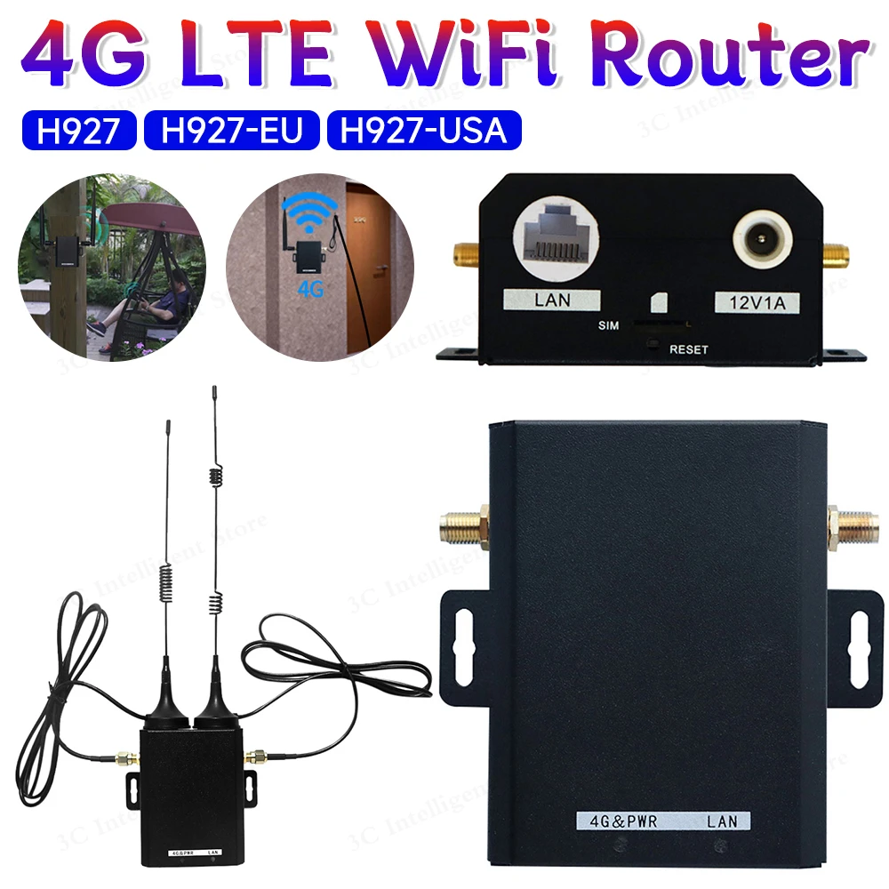 

H927 Wireless Router WIFI Router Industrial Grade 4G LTE SIM Card Router wit External Antenna Support 16 WiFi Users for Outdoor