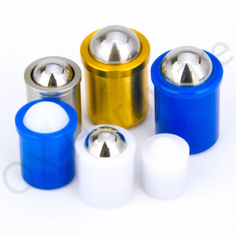 QX410 Factory Outlet Locating Press Fit Ball plunger Brass/Stainless Steel/POM(White&Blue) Ball Spring Plunger Φ2~Φ12