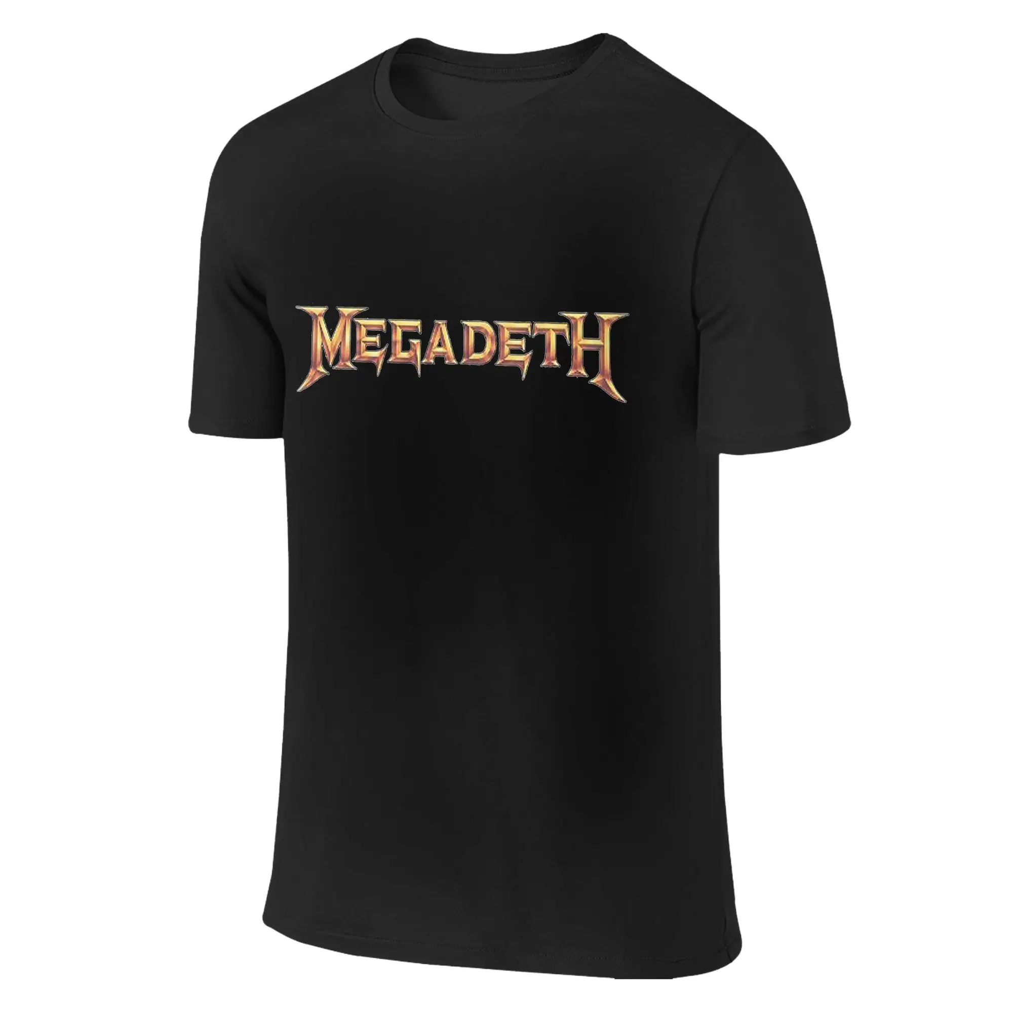 Megadeths Logo Men T-Shirt Double Sided Oversized T Shirts Men's Crew Neck Cotton Tees Short Summer Male