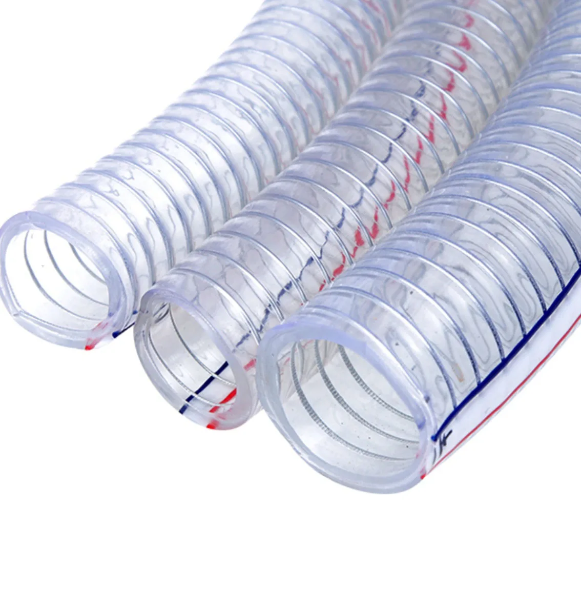 Tuyau en fil d'acier en PVC transparent, tuyau d'eau en plastique souple, huile, ID 10, 13, 16, 19, 22, 25-60mm, 1 mètre