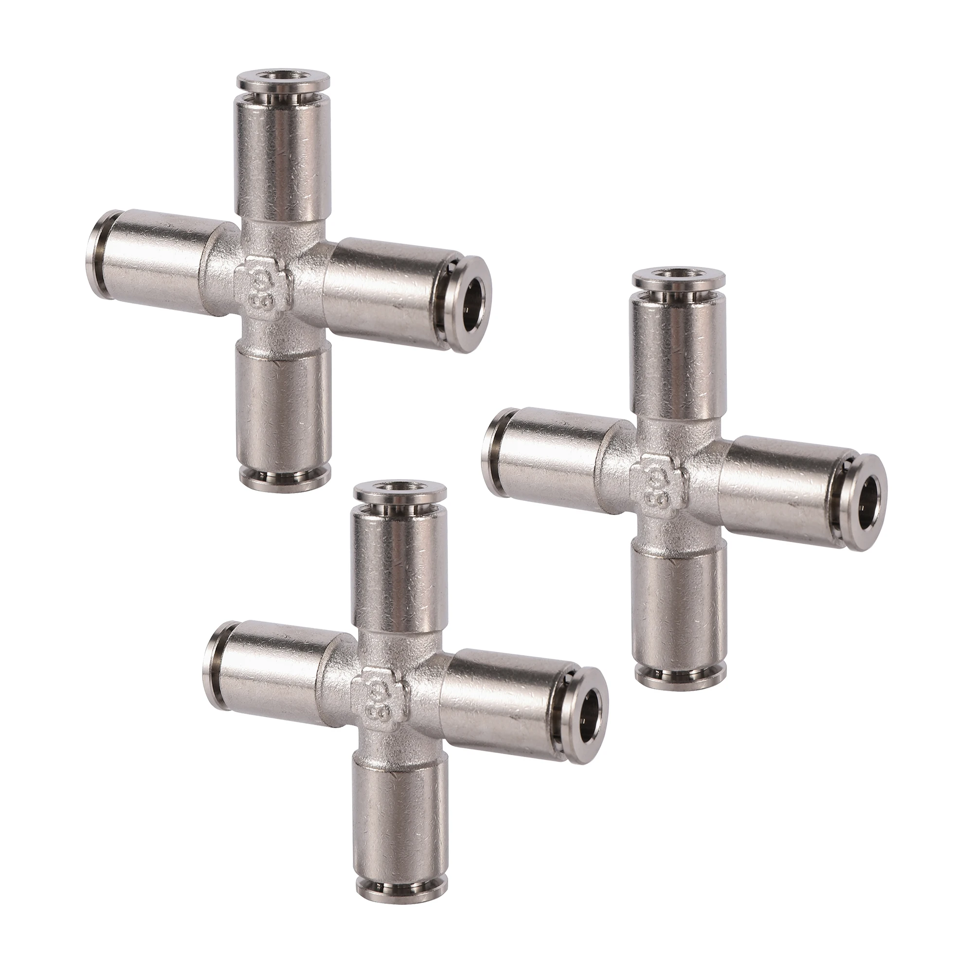 6/8/10mm Pneumatic Fittings PU PZA Nickel Plated Copper Push-In Fittings Quick Release Air Fittings Air Line Fittings