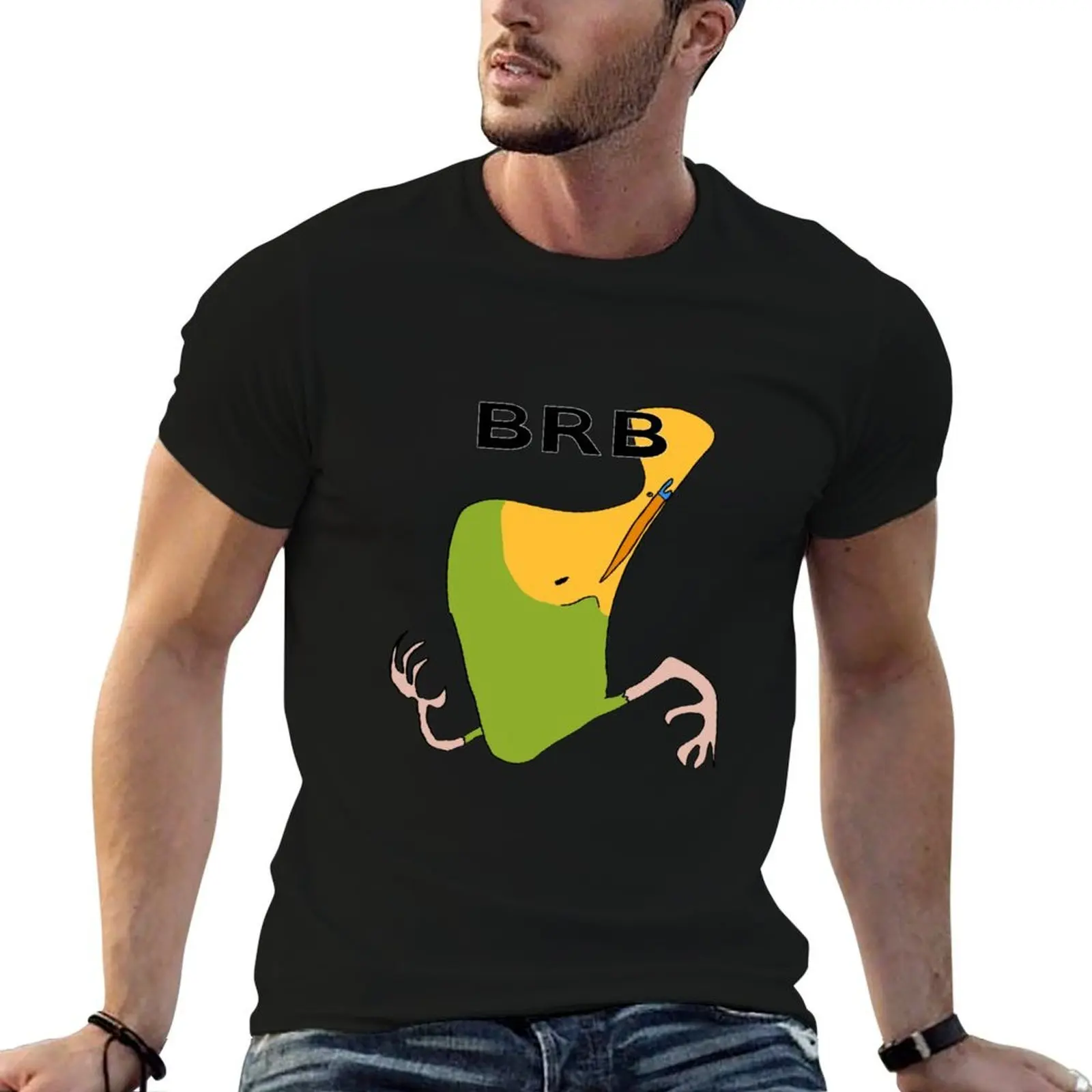 BE RIGHT BIRB T-Shirt t shirts for man pack white men t shirt cotton 100% t shirts for man cotton T-shirt