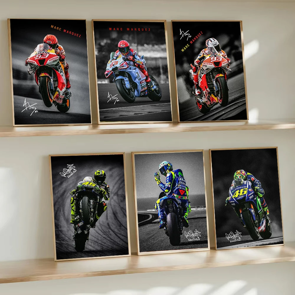 Famous Racers Motorcycle Racing Sports Celebrity Wall Art Canvas Painting Poster Wall Art Living Room Office Decor Cuadros