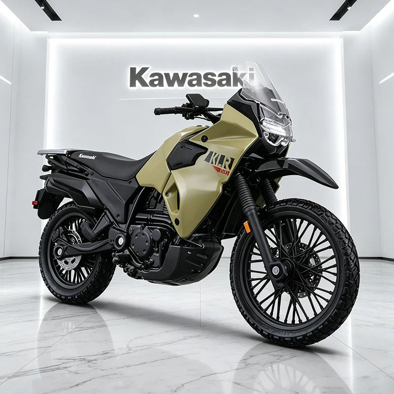Maisto 1/18 Kawasaki KLR650 Motorradmodell aus Legierung, Sammlerstück, mit Stoßdämpfer, Offroad-Motorradmodell