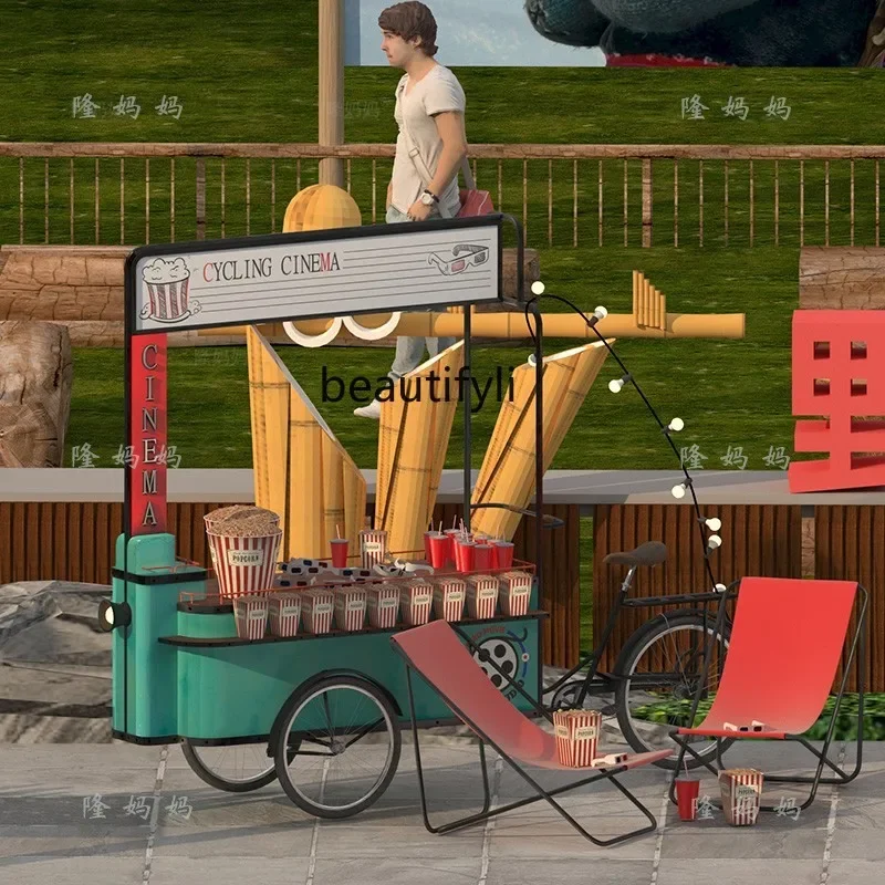 A56 Booth Car Decoraciones de películas Liangpi Helado Pan occidental Té de la leche Caramelo de limón Coche de comedor