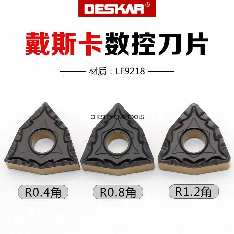 DESKAR Original WNMG060408 TM LF9218 Two-color Carbide Inserts CNC Lathe Cutting Cutter WNMG080404R-S Lathe Inserts Turning Tool